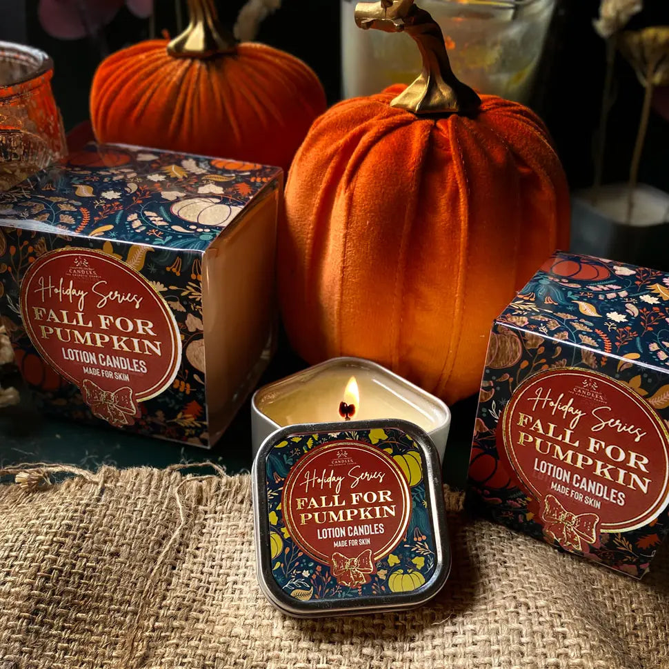 Lotion candles in autumn scents. 