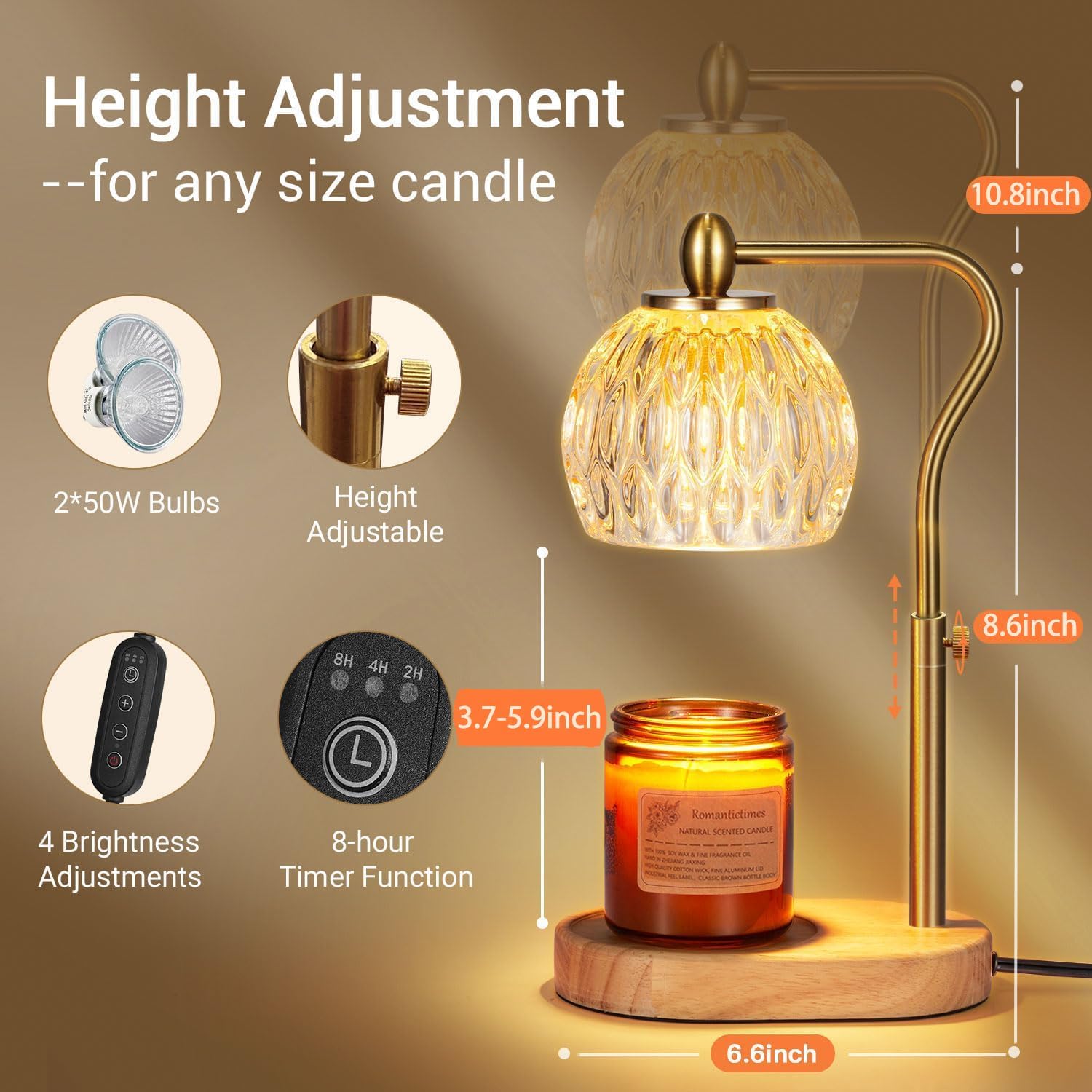 Antique Gold Chandelier - Candle Warmer Lamp - Creative Energy Candles