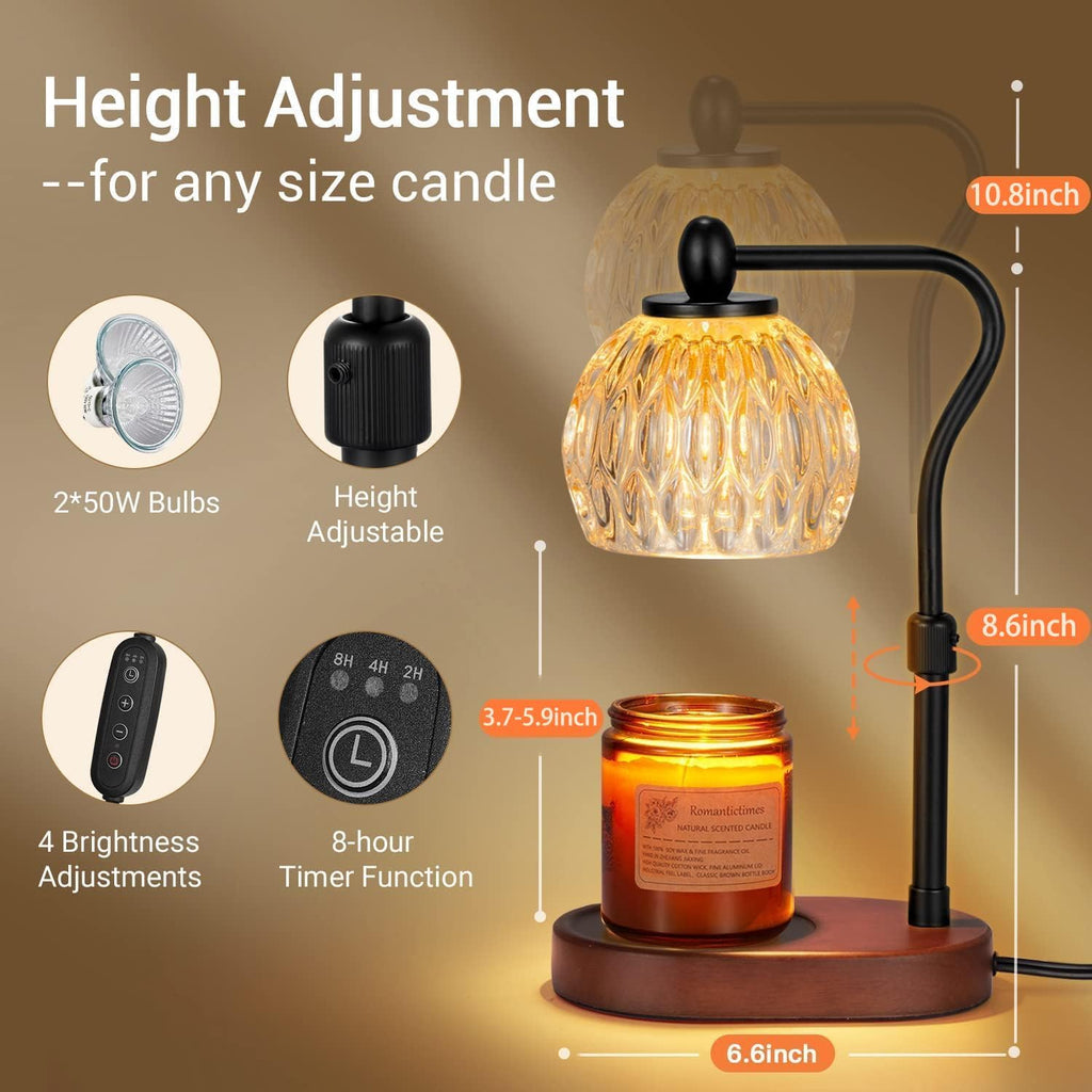Black Iron Chandelier - Candle Warmer Lamp - Creative Energy Candles