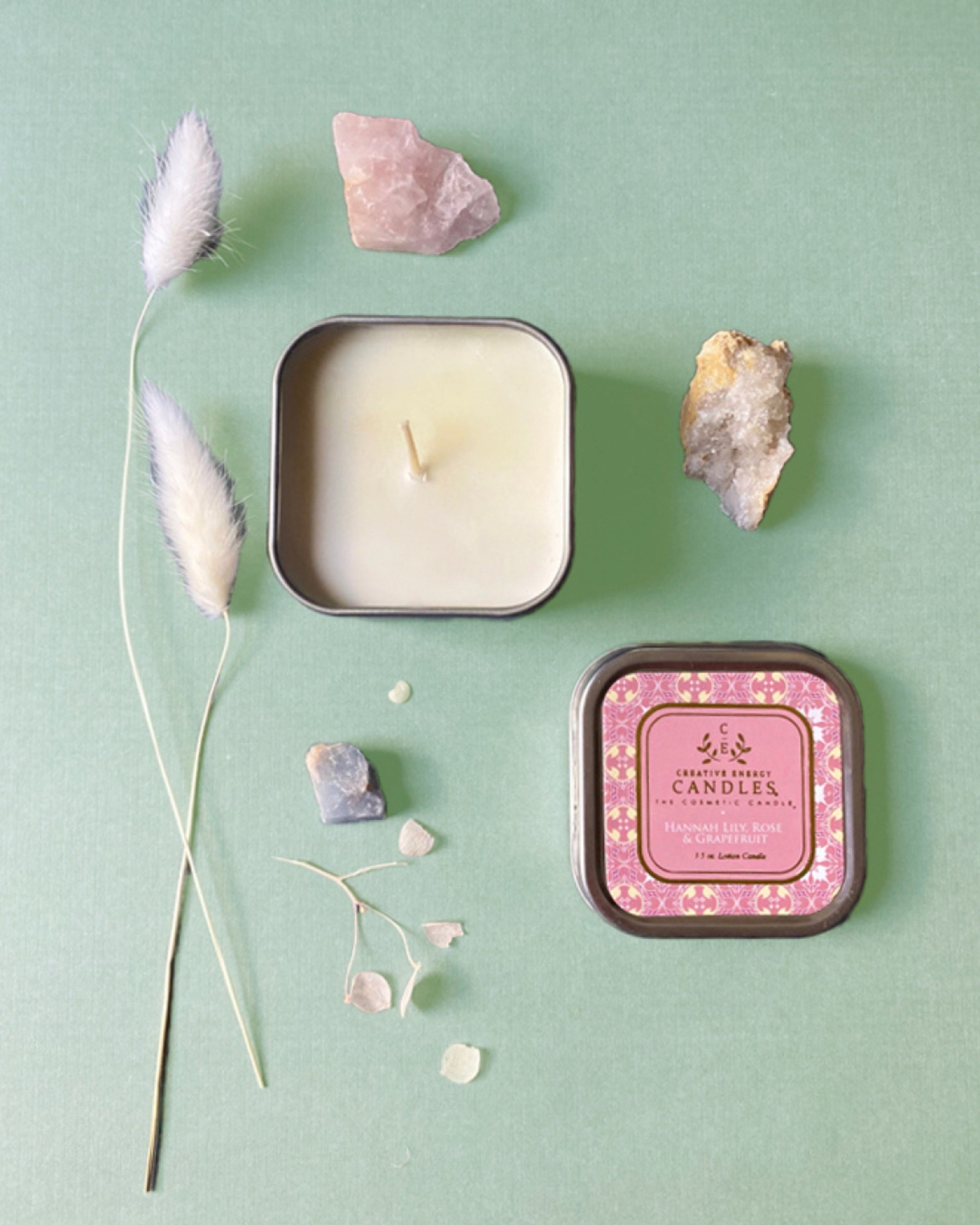 Hannah Lily, Rose & Grapefruit Soy Lotion Candle - Creative Energy Candles