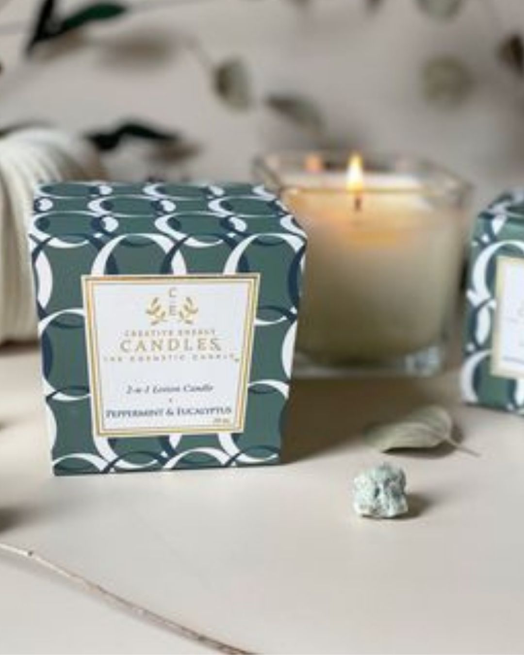 Peppermint & Eucalyptus Soy Lotion Candle - Creative Energy Candles