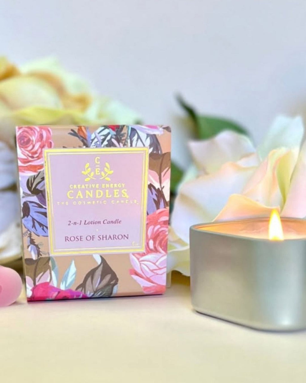 NEW* Rose of Sharon ~ Soy Lotion Candle - Creative Energy Candles