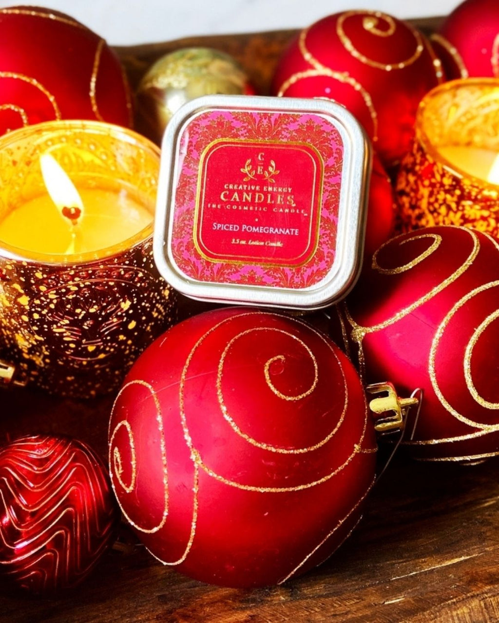 Spiced Pomegranate Soy Lotion Candle - Creative Energy Candles