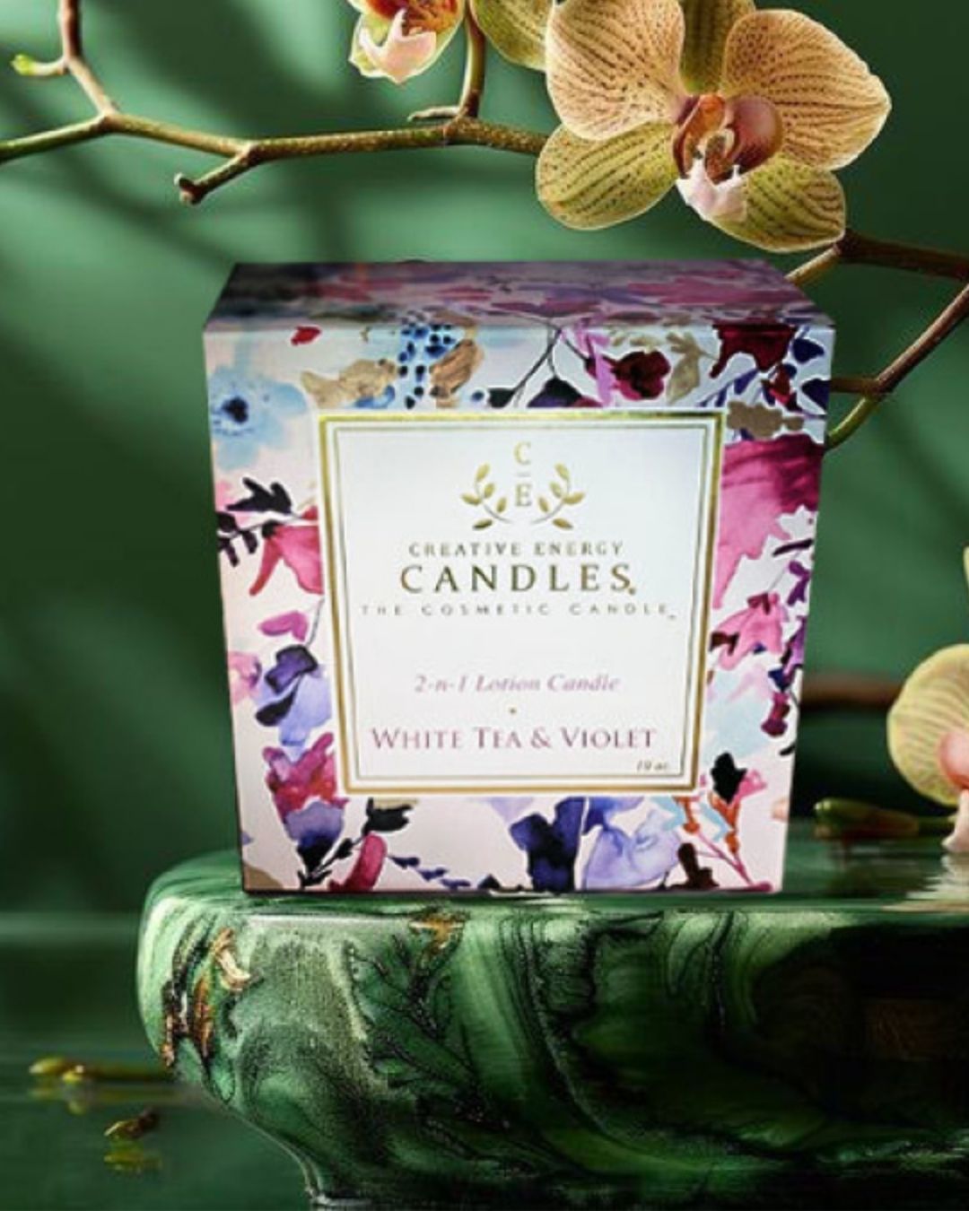 White Tea & Violet Soy Lotion Candle - Creative Energy Candles